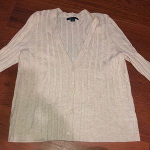 Cream American Eagle Cropped Cardigan